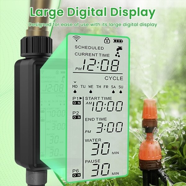 Immax NEO 07556L - Elettrovalvola per irrigazione 4xAA IP65 Wi-Fi Tuya