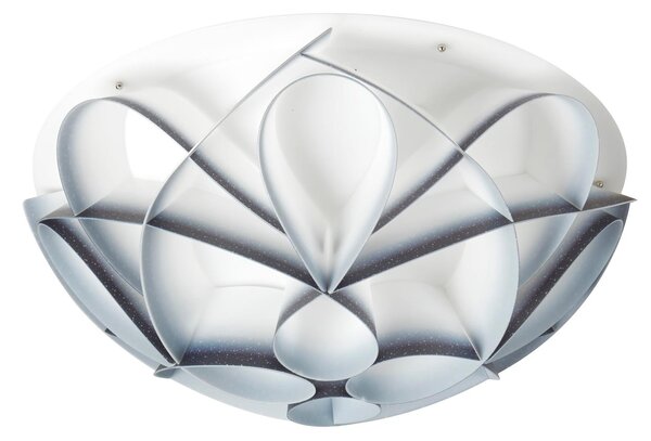 Plafoniera 4 luci con calotta Gin PMMA -GEMMA �70xh22 cm bianco perla sfumature grigio