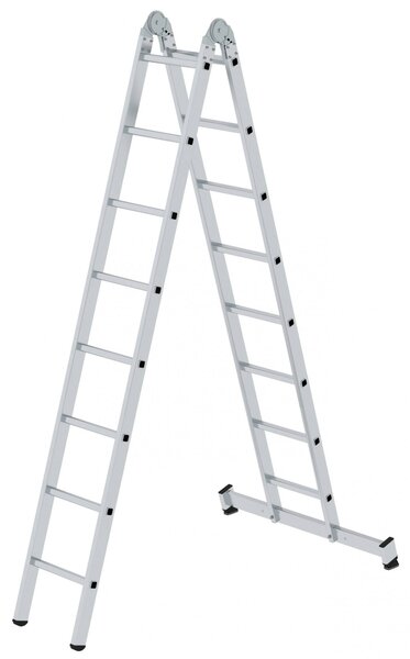 Scala pieghevole a 2 sezioni con pioli nivello® traverse 2x8