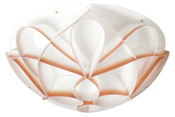 Plafoniera 2 luci con calotta GEMMA �43xh18 cm bianco perla decori red