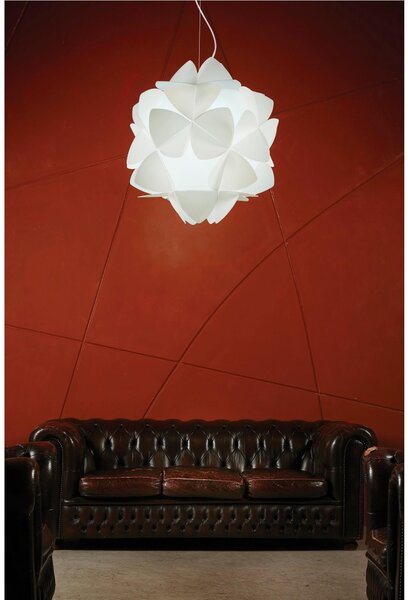 Lampada a sospensione 3 luci sandylex pearl Cotton Light �63 cm bianco