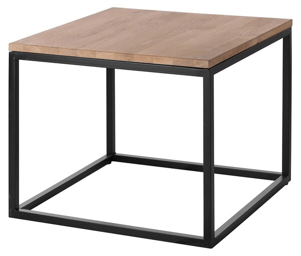 Tavolino Fink Novara, legno di quercia nero, finitura bianca oliata (55x55x45 cm)