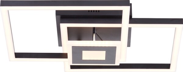 BRILLANTE plafoniera LED nera moderna Bray | elemento orientabile | bianco caldo | 22 Watt 2900 Lumen 3000 Kelvin | 40x40cm | metallo/plastica