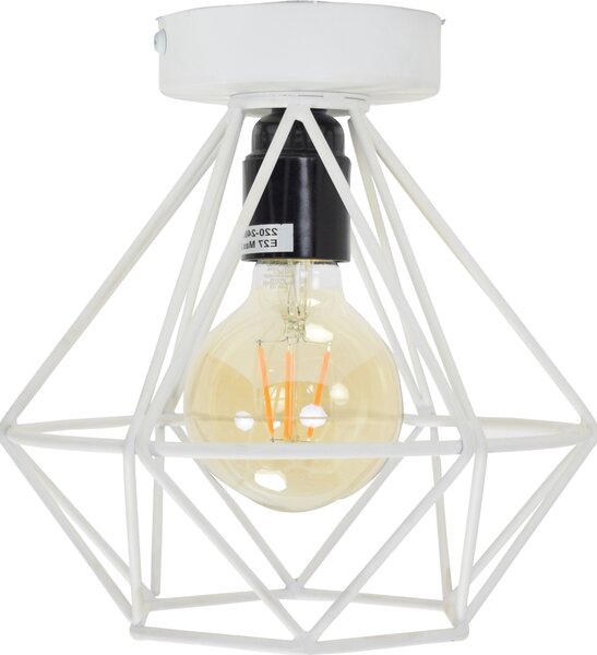 Lampada da soffitto in filo metallico Ø 22 cm. - Bianco opaco