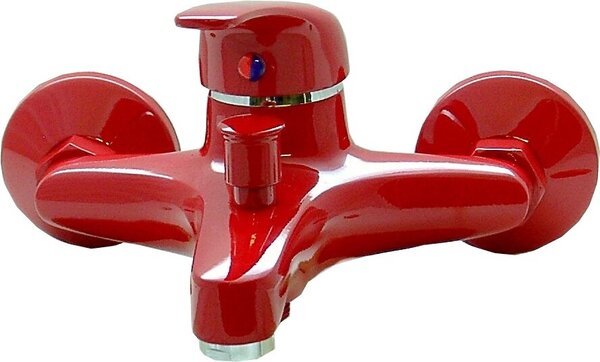 Miscelatore per vasca, rubinetteria da bagno, rubinetto, miscelatore per vasca, rosso