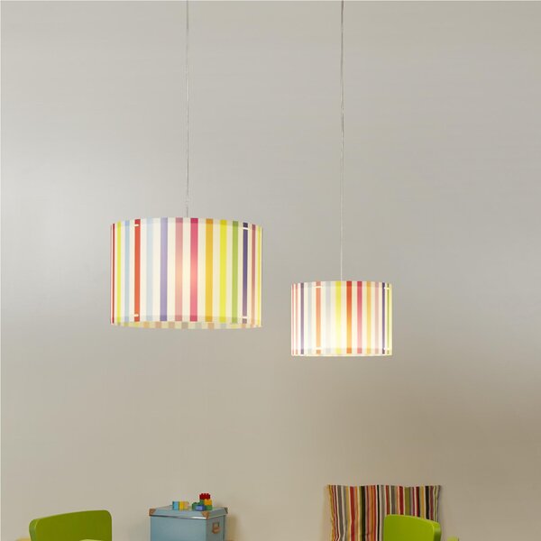 Lampada a sospensione per camerette CYLINDER Piccola � 30xh 19,6 cm in multicolor righe