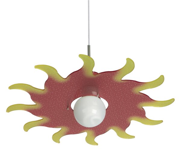 Lampada a sospensione in cristallo acrilico per camerette SOL �50xh 13 cm colore rosso