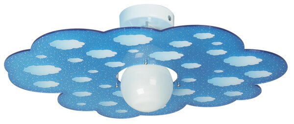 Plafoniera in cristallo acrilico per camerette CLOUD 50x40xh 13 cm colore BLU