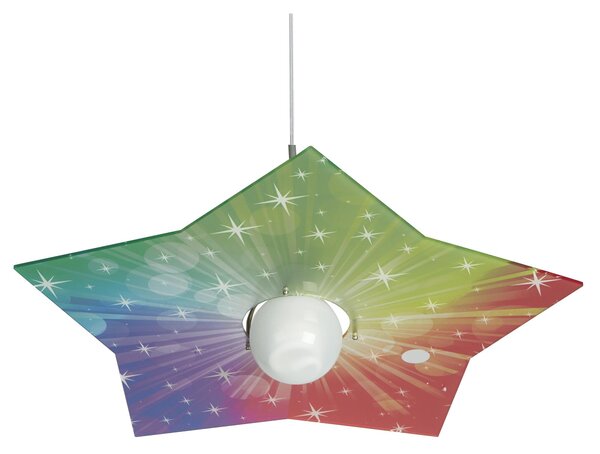 Lampada a sospensione in cristallo acrilico per camerette STAR 56x56xh 13 cm colore multicolor