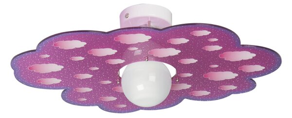 Plafoniera in cristallo acrilico per camerette CLOUD 50x40xh 13 cm colore fuxia