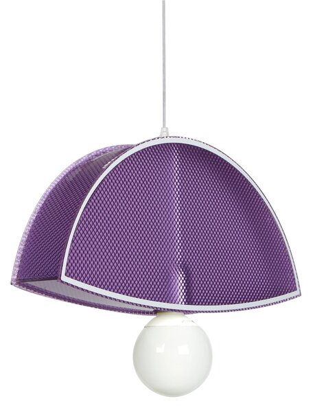 Sospensione in cristallo acrilico prismatico BLUNDER 42x42xh10 cm 1 luce Viola trasparente