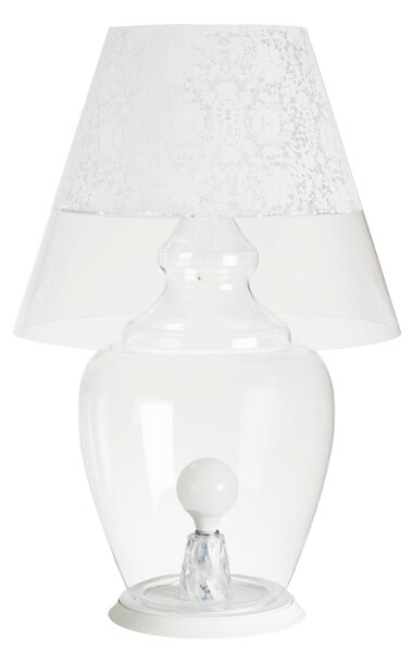 Lampada da terra per interno con paralume in Policarbonato trasparente ANGIPU' � 59xh 88 cm peso 7,5 kg Paralume in metacrilato opalino bianco