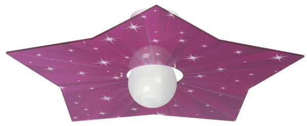 Plafoniera in cristallo acrilico per camerette STAR 56x56xh 13 cm colore fuxsia