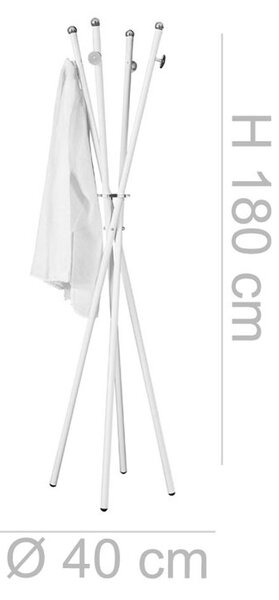 Appendiabiti in metallo verniciato richiudibile Kebab �40 xh180cm Pomelli Colore Trasparente