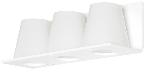 Applique da muro tre luci in Sandylex CAMILLA TRIS 44x20xh16 cm - 3,5 Kg paralumi bianchi telaio colore bianco