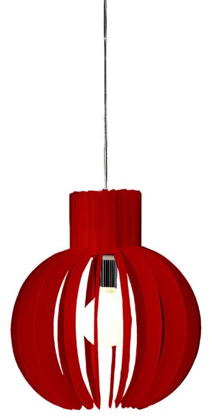 Lampadario a sospensione diametro 35 PAPALLA Piccola Rosso Trasparente
