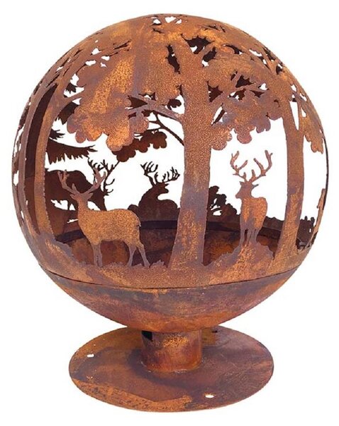 Degawo Rost-Optik Feuerball, focolare da esterno in metallo, marrone, 58x58x66 cm, ideale per falò, taglia XL
