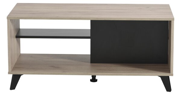 Tavolino da salotto >Uzice< in rovere grigio - 101x47x50 cm (LxAxP)