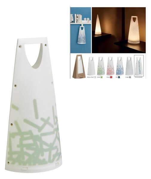 Lampada da Tavolo Ricaricabile GINGI Autonomia 9 ore 19x14xh40 cm Led 4W luce calda 3000K verde
