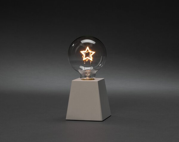 Konstsmide Lampada da tavolo a LED "Star", bianca, con timer 6 ore, 1 diodo color ambra, a batteria, per interni, batteria: 3 x AAA 1,5V (escl.) - 1813-200