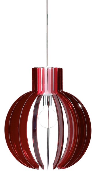 Lampadario a sospensione diametro 44 PAPALLA grande Rosso Trasparente