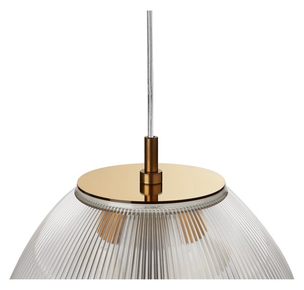 Lampada a sospensione ISABEL �30xh31 cm - 1 x70W max E 27 HGS con calotta prismatica e particolari In PMMA colore oro