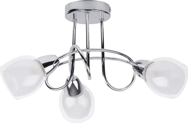 Rabalux 6081 Lampada da soffitto a 3 faretti Dave, E14, bianco-argento, rotonda, standard, ø410 mm