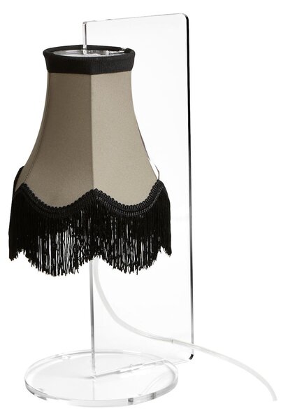 Lampada da Tavolo Ricaricabile in polipropilene trasparente 20x16xh36 cm - LED 4W 3000 k Autonomia max 9 ore colore frangia grigio matt
