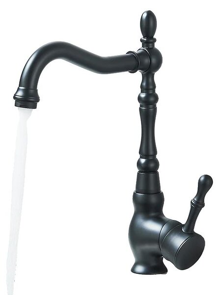 Miscelatore da cucina, da montare a soffitto, design moderno, colore nero
