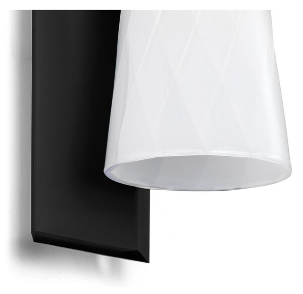 Applique da muro I Luce struttura e Paralume in metacrilato Dimensioni 15x15xh 22 cm- peso 0,800 kg colore nero