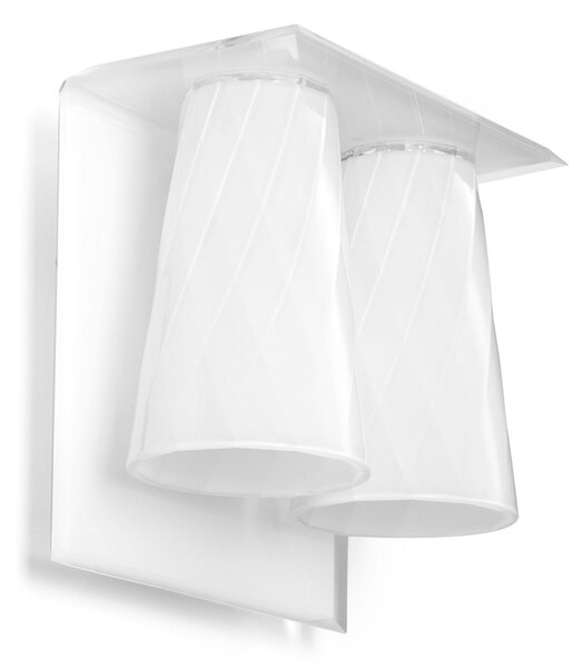 Applique da muro I Luce struttura e Paralume in metacrilato Dimensioni 15x15xh 22 cm- peso 0,800 kg colore bianco