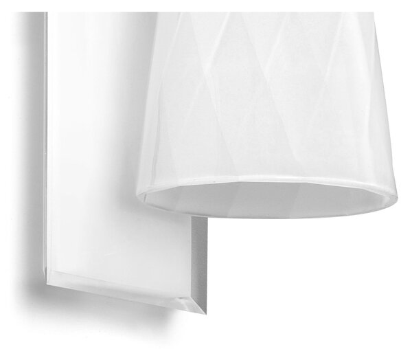 Applique da muro I Luce struttura e Paralume in metacrilato Dimensioni 15x15xh 22 cm- peso 0,800 kg colore bianco
