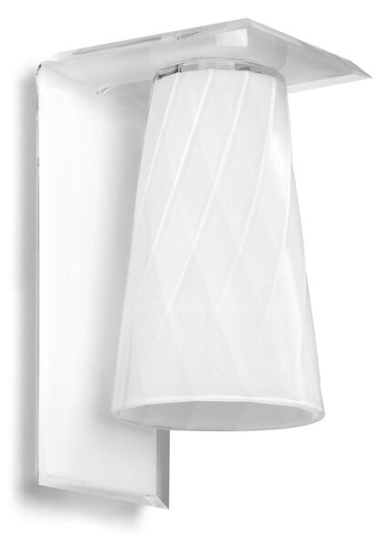 Applique da muro I Luce struttura e Paralume in metacrilato Dimensioni 15x15xh 22 cm- peso 0,800 kg colore bianco
