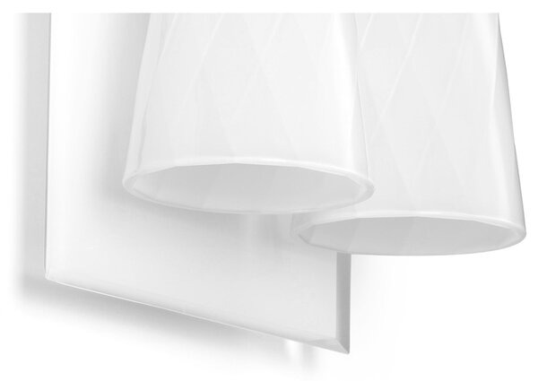 Applique da muro I Luce struttura e Paralume in metacrilato Dimensioni 15x15xh 22 cm- peso 0,800 kg colore bianco