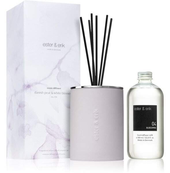 Ester & erik room diffuser danish pear & white blossom (no. 04) diffusore  di aromi con ricarica 300 ml