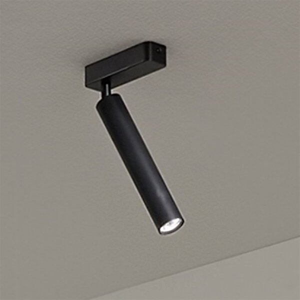 Plafoniera perenz bambu' 8242 n lc led 1120lm metallo nero opaco orientabile - Perenz