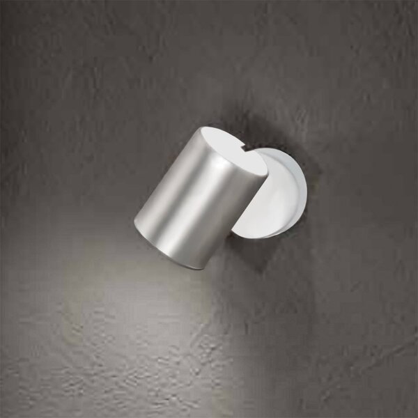 Spot bicolore orientabile cilindro perenz pin 8488b 8296al gu10 led bianco opaco alluminio spazzolato - Perenz