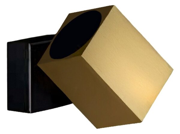 Spot bicolore orientabile quadrato perenz pin 8294or 8490n gu10 led oro spazzolato nero opaco - Perenz