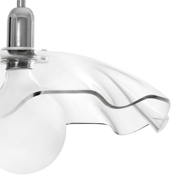 Lampada a Sospensione in Cristallo acrilico Medly �47Xh29 cm -1 kg Cavo di fissaggio acciaio colore sospensione Trasparente
