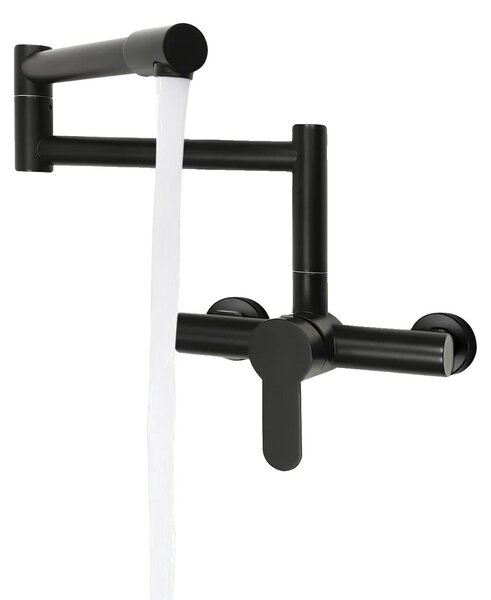 Rubinetto da cucina, design girevole a 360°, struttura in ottone, colore nero, modello L