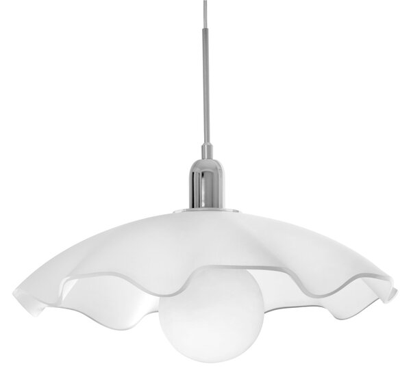 Lampada a Sospensione in Cristallo acrilico Medly �47Xh29 cm -1 kg Cavo di fissaggio acciaio colore sospensione Bianco