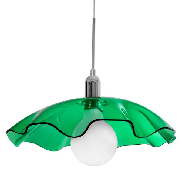 Lampada a Sospensione in Cristallo acrilico Medly �47Xh29 cm -1 kg Cavo di fissaggio acciaio colore sospensione Verde Trasparente