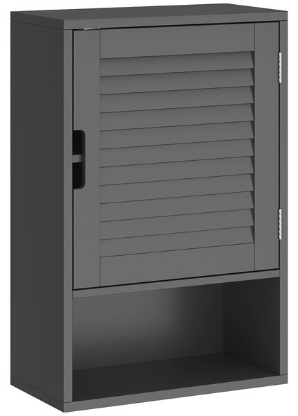 HOMCOM Armadietto Bagno a Parete con Ripiano Regolabile e Anta Ammortizzata, 40x20x60 cm, Nero | Aosom Italy