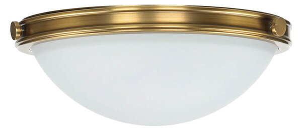Lampada da soffitto paralume in vetro Ø 35 cm rotondo bianco ottone 2x E27 plafoniera soggiorno cucina corridoio