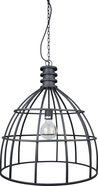 Lampada a sospensione Tube Ø50 x 60, stile vintage, nera