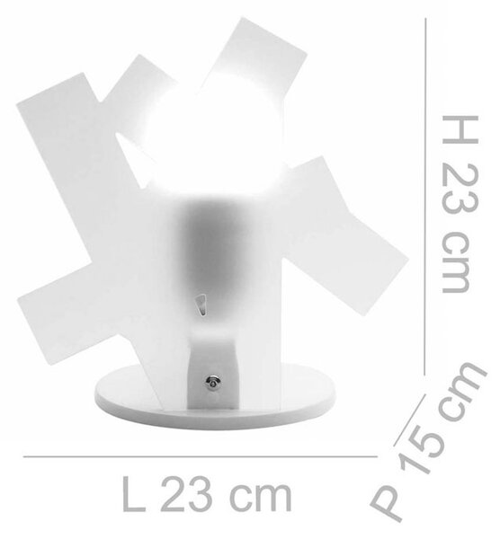 Lampada da tavolo 23x15xh23 cm ARTI 1xE27 max 30W Bianco Satinato