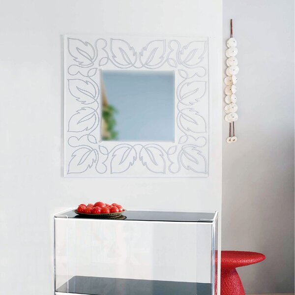 Specchio da muro 80xh80 cm FLORA spessore metacrilato 10 mm quadrato Nero