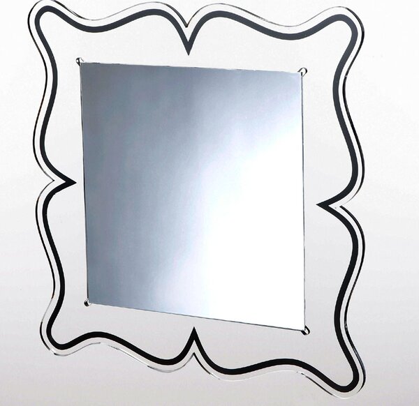 Specchio da muro 60xh60 cm spessore metacrilato 10 mm MAGICO quadrato Nero