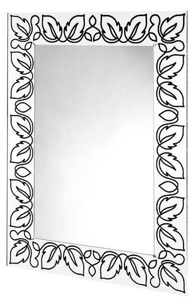 Specchio da muro 75xh100 cm FLORA spessore metacrilato 10 mm rettangolare Nero