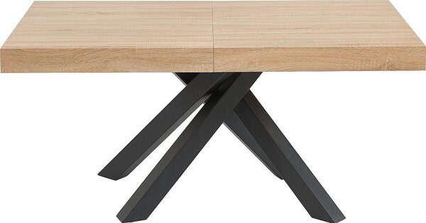 Tavolo da pranzo allungabile - Da 6 a 10 persone - MDF e metallo - Colori naturali e nero - CATONAV